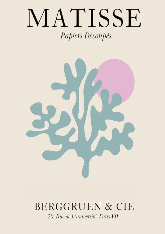 Henri Matisse Light Blue Corals A4 poster