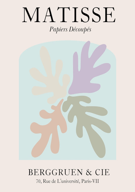 Henri Matisse Inspired Color Corals A4 poster