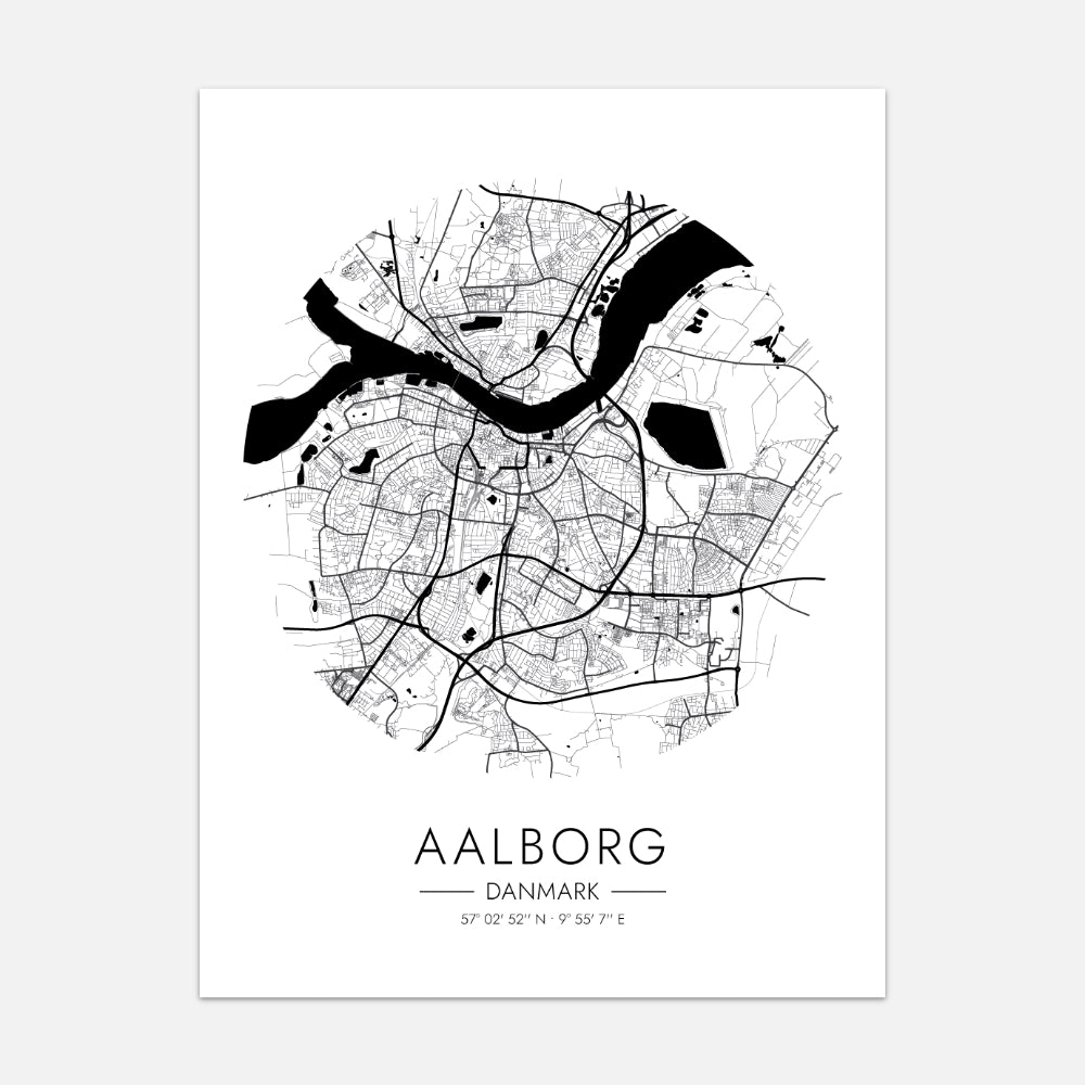 Aalborg round map poster