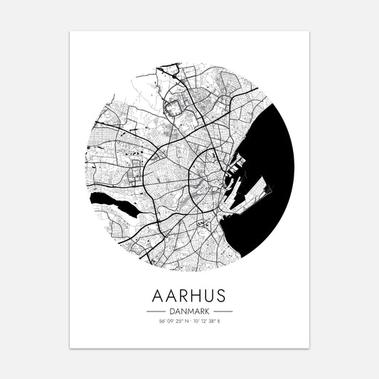 Aarhus round map poster