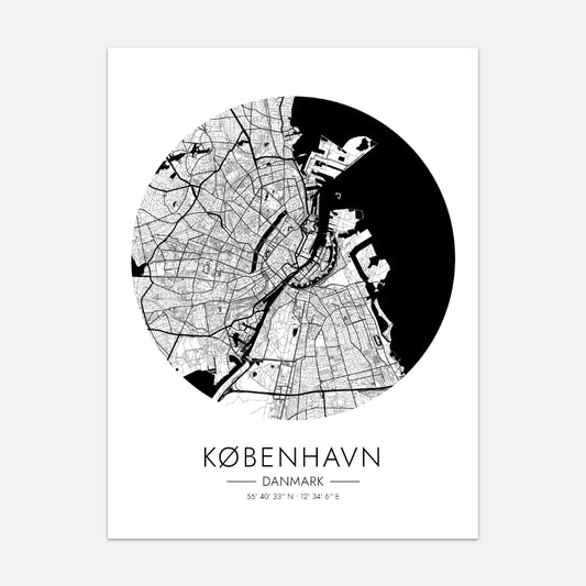 Copenhagen round map poster