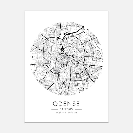 Odense round map poster