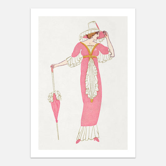 Woman in pink dress poster