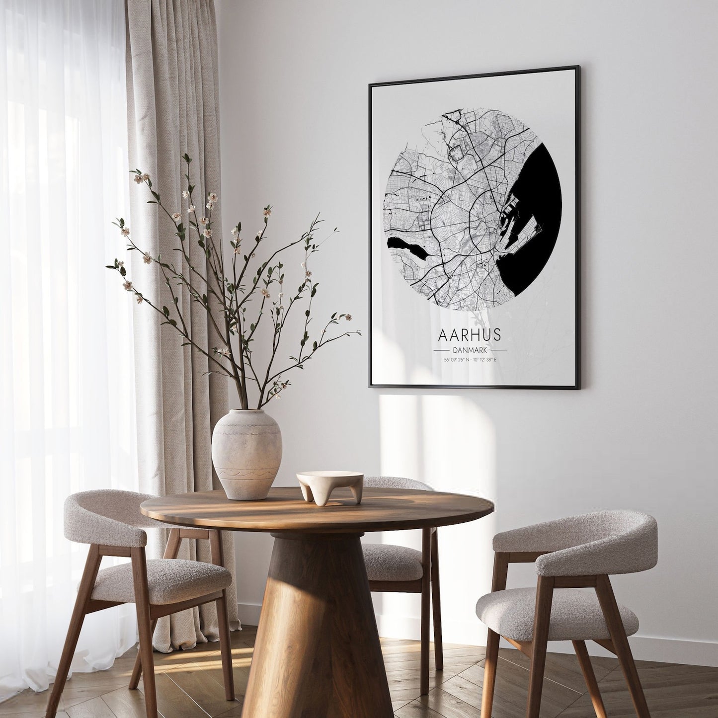 Aarhus round map poster