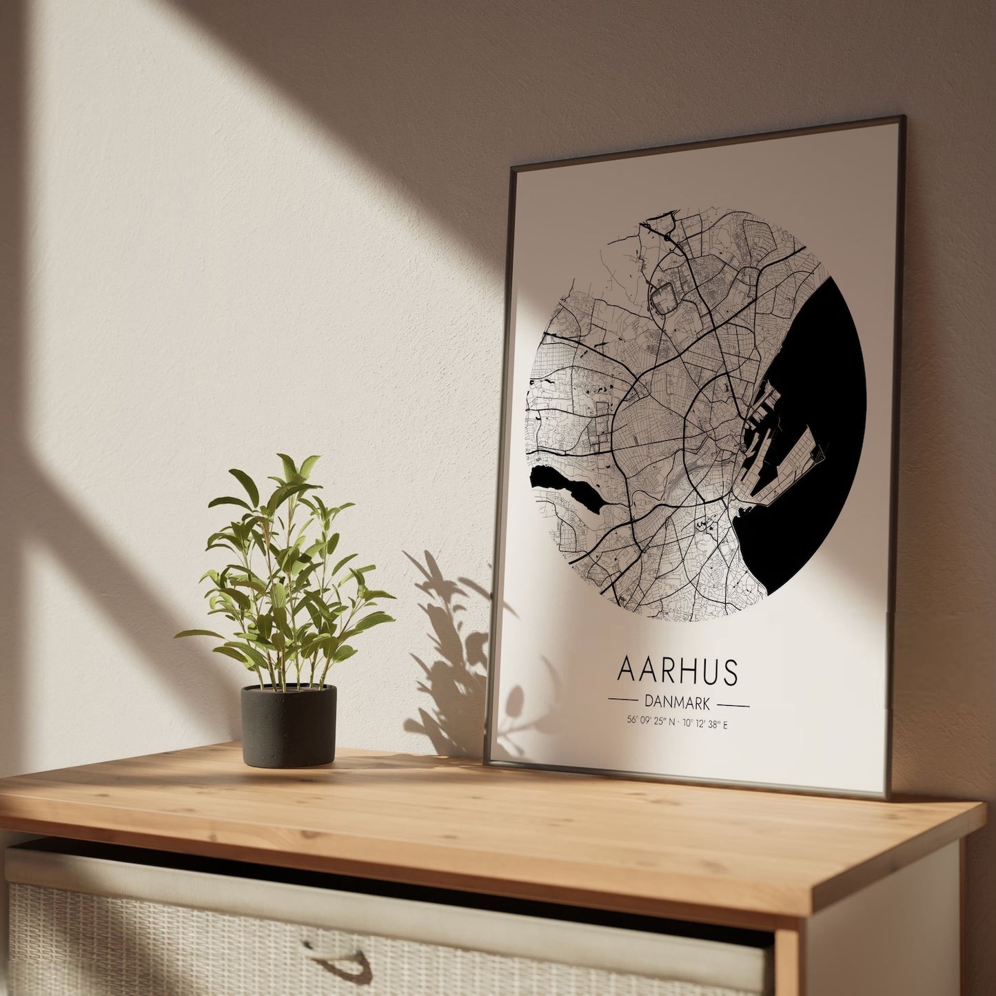 Aarhus round map poster