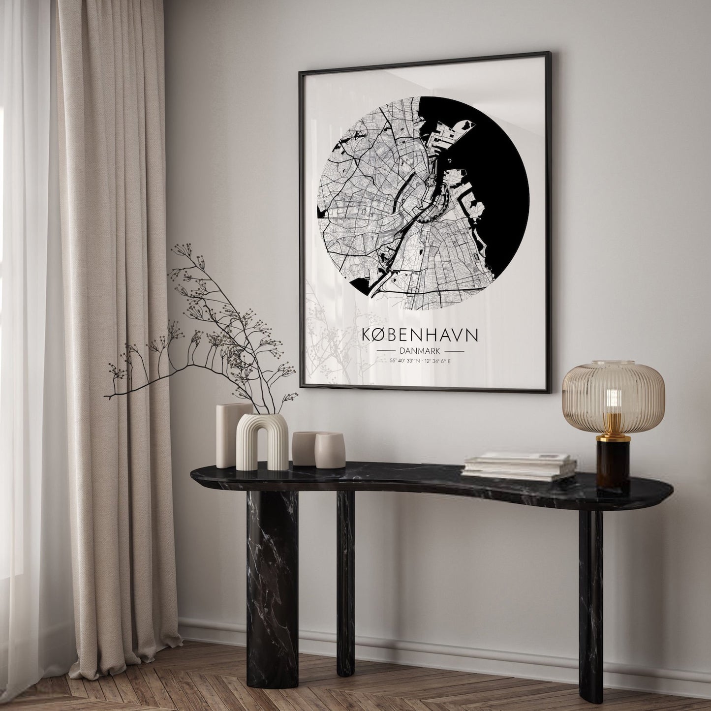 Copenhagen round map poster