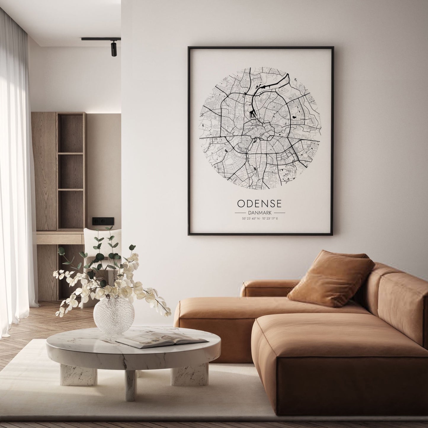 Odense round map poster