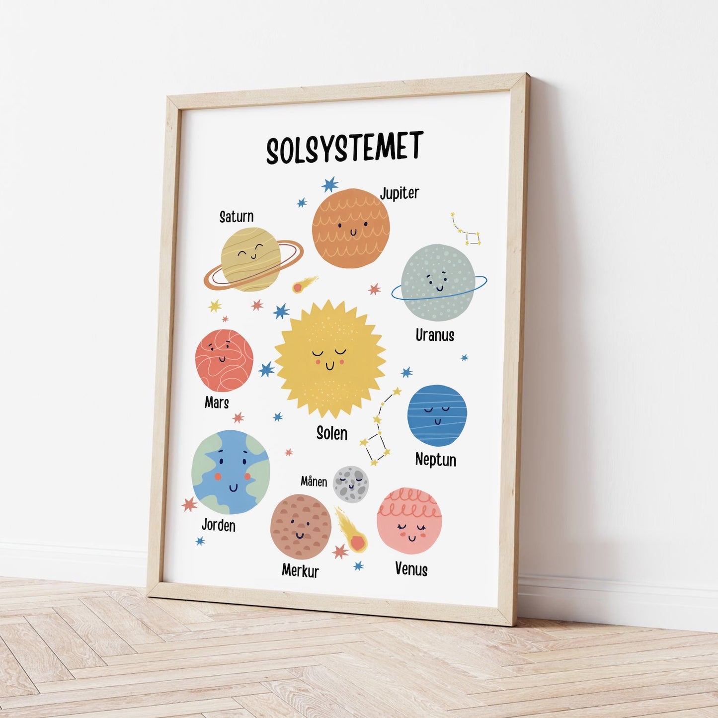 Solar system children's poster